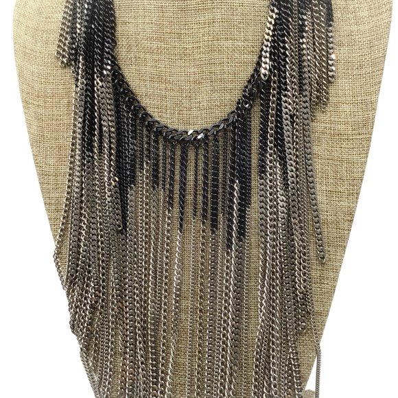 CHANEL 2014 MULTI STRAND FRINGE CHAIN NECKLACE - Picture 5 of 6